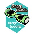 Smart Self Balancing Electric Scooter emblem Royalty Free Stock Photo