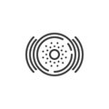 Smart sensor technology line icon