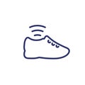 Smart shoe line icon on white