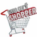 Smart Shopper Red 3d Words Shopping Cart Comparison Sale Buyer