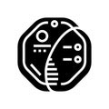 smart smoke detector home glyph icon vector illustration