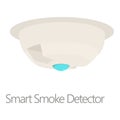 Smart smoke detector icon, cartoon style