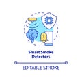 Smart smoke detectors concept icon