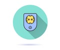 Smart socket icon with long shadow for graphic and web design. Royalty Free Stock Photo