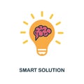 Smart Solution flat icon. Monochrome style design from online education icon collection. UI and UX. Pixel perfect flat smart solut