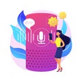 Smart speaker abstract concept vector illustration.