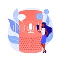 Smart speaker abstract concept vector illustration.