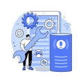 Smart speaker apps development abstract concept vector illustration.