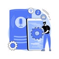 Smart speaker apps development abstract concept vector illustration.