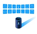 Smart speaker assistant for smart home control. Royalty Free Stock Photo