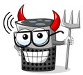 smart speaker cartoon funny devil trident isolated Royalty Free Stock Photo