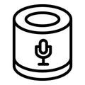 Smart speaker microphone icon, outline style