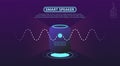 Smart speaker reports the news, answers questions.