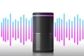 Smart speaker and sound wave Royalty Free Stock Photo