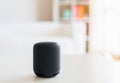 Smart speaker and virtual voice assistant at home Royalty Free Stock Photo