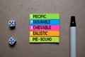 SMART - Specific, Measurable, Achievable, Realistic, And Time-Bound write on Sticky note. Isolated on wooden table Royalty Free Stock Photo