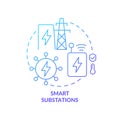 Smart substations blue gradient concept icon