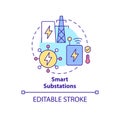 Smart substations concept icon