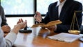 A smart male lawyer having the meeting with his client in the office. close-up image Royalty Free Stock Photo