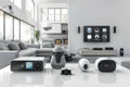 Smart surveillance integrates protective alarms for timely camera alerts in a connected home environment, utilizing expansive netw