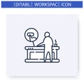 Smart table line icon. Editable illustration