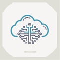 Smart Technology Cloud Computing Circuit Icon Royalty Free Stock Photo