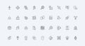 Smart technology, electronic devices and tech gadgets, cybersecurity line icon set