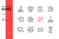 Smart technology - line design style icons set Royalty Free Stock Photo