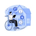 Smart technology for persons with disabilities abstract concept vector illustration.