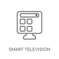 smart Television linear icon. Modern outline smart Television lo