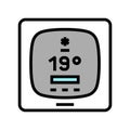smart thermostat color icon vector illustration