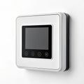 Smart thermostat with geofencing for temperature automation Royalty Free Stock Photo