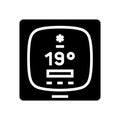 smart thermostat glyph icon vector illustration