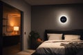 smart thermostat and lights dimming, lulling a person to sleep
