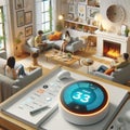 Smart Thermostats Devices that learn user preferences and adjust Royalty Free Stock Photo