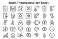 Smart Thermostats Icon Sheet Vector Collection for Connected Temperature Control Devices Royalty Free Stock Photo