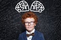 Smart thinking genius child student portrait