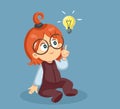 Smart Toddler Having an Idea Vector Illustration Royalty Free Stock Photo