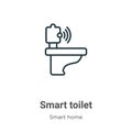 Smart toilet outline vector icon. Thin line black smart toilet icon, flat vector simple element illustration from editable smart Royalty Free Stock Photo