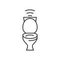 Smart toilet vector line icon, front view