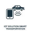 Smart Transportation icon. Monochrome sign from iot solution collection. Creative Smart Transportation icon illustration