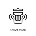 smart trash icon. Trendy modern flat linear vector smart trash i Royalty Free Stock Photo