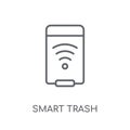 smart trash linear icon. Modern outline smart trash logo concept