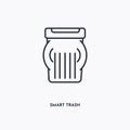 Smart trash outline icon. Simple linear element illustration. Isolated line smart trash icon on white background. Thin stroke sign