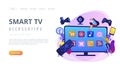 Smart TV accessories concept landing page. Royalty Free Stock Photo