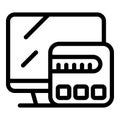 Smart tv box icon outline vector. Home video Royalty Free Stock Photo