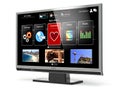 Smart TV flat screen lcd or plasma with web interface.Digital br Royalty Free Stock Photo