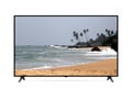 Smart tv with tropical beach on screen Royalty Free Stock Photo