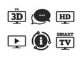 Smart TV mode icon. 3D Television symbol. Vector