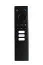 Smart TV remote control with dedicated buttons for streaming applications. it has a dedicated button for google assistant. White Royalty Free Stock Photo